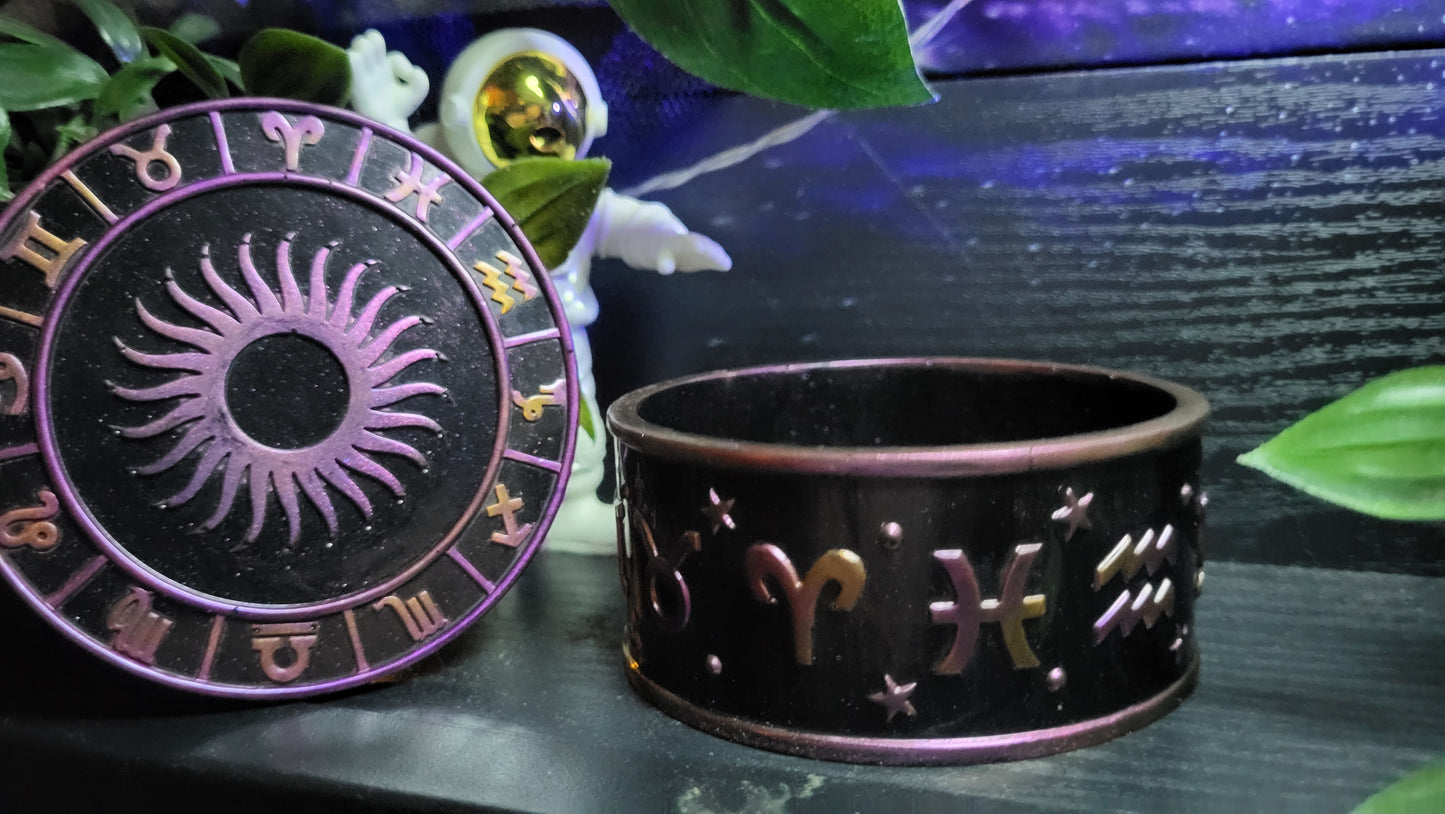 Solar Flare Zodiac Altar Set – Bowl + Sun Disk Lid