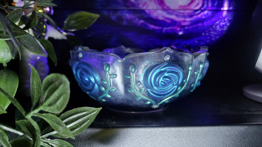 Midnight Bloom Resin Bowl