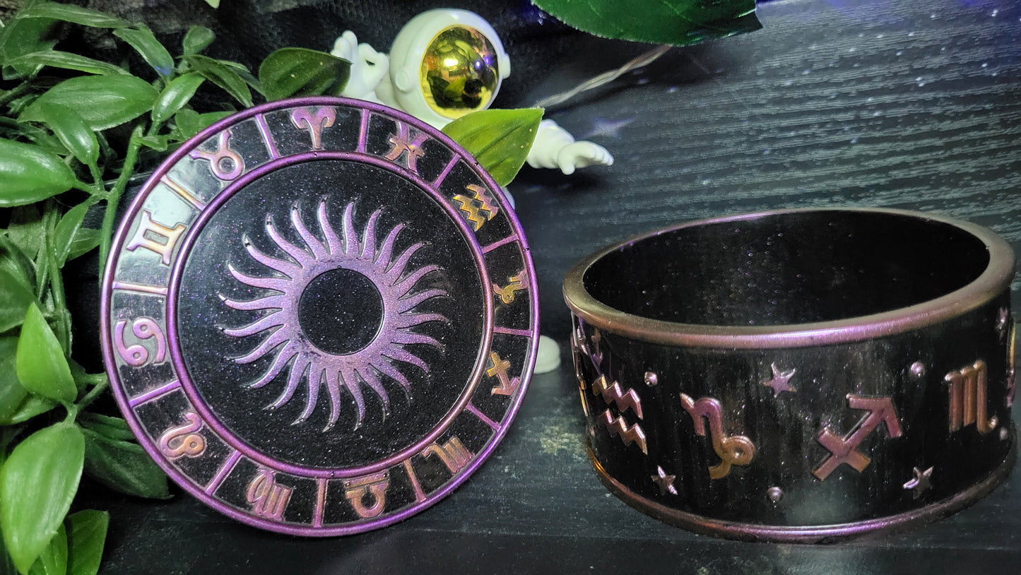 Solar Flare Zodiac Altar Set – Bowl + Sun Disk Lid